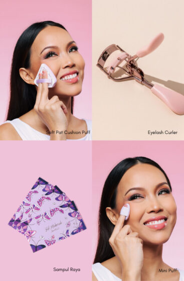 [do not purchase] gwp for brush sets | soft pat cushion puff set, eyelash curler, sampul raya